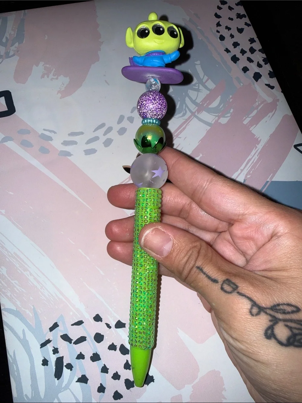 New Toy Story Alien Green Rhinestone Beaded AlienTop Pen